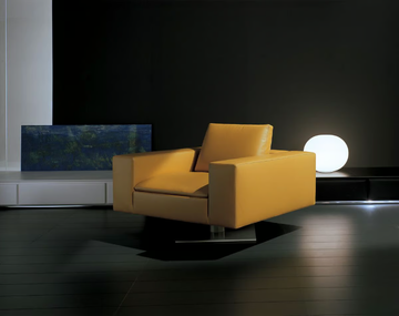 KUBICO - Swivel leather armchair with armrests by i 4 Mariani - view 3
